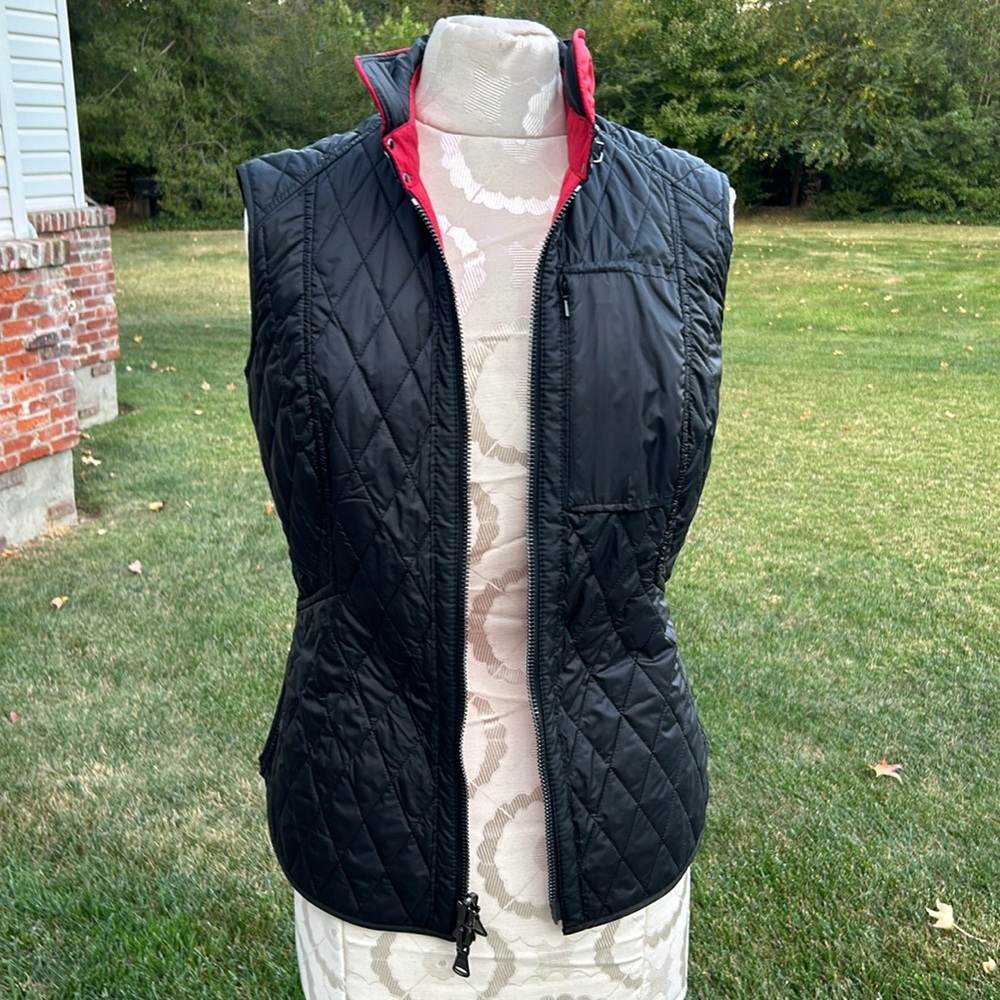 NWT Reversible Red to Black Carlisle Per Se Venom Cherry Red Quilted Vest - Picture 9 of 15